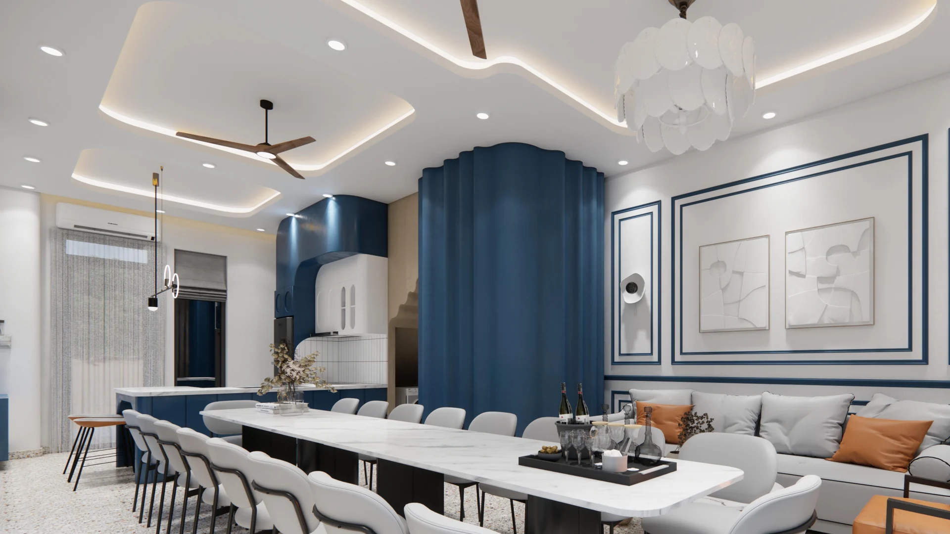 Phối cảnh thiết kế nội thất shophouse Hồ Tràm