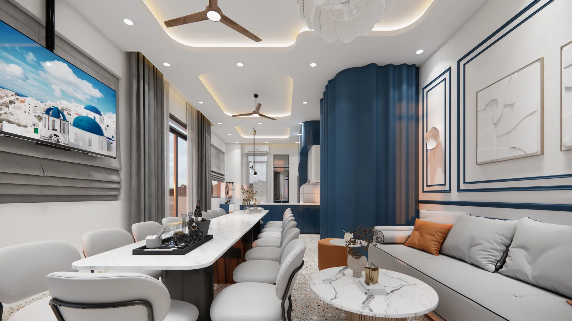 Phối cảnh thiết kế: phòng khách — Nhịp xanh trong không gian mở, Wonderland, NovaWorld Hồ Tràm
