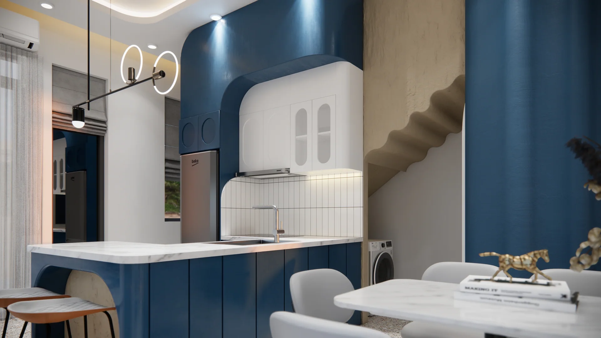 Phối cảnh thiết kế: phòng khách — Nhịp xanh trong không gian mở, Wonderland, NovaWorld Hồ Tràm