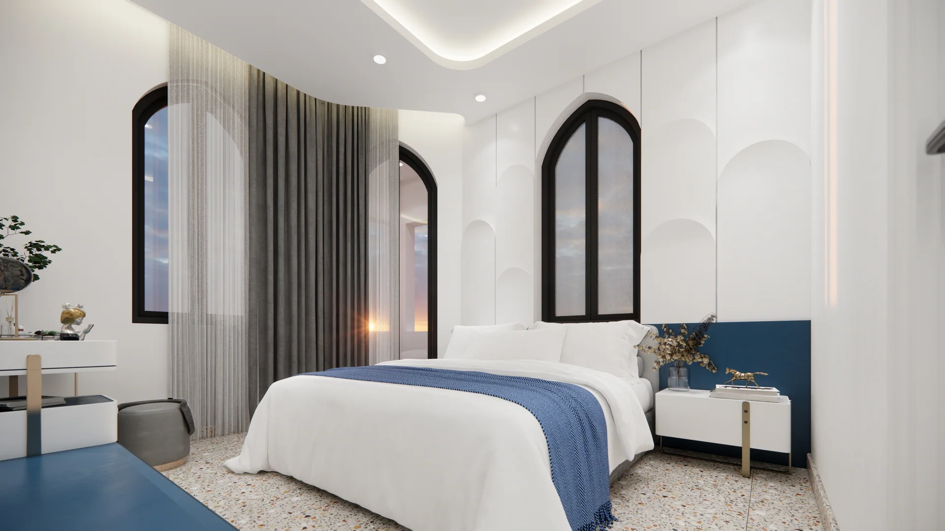 Phối cảnh thiết kế: phòng ngủ 1 — Nhịp xanh trong không gian mở, Wonderland, NovaWorld Hồ Tràm