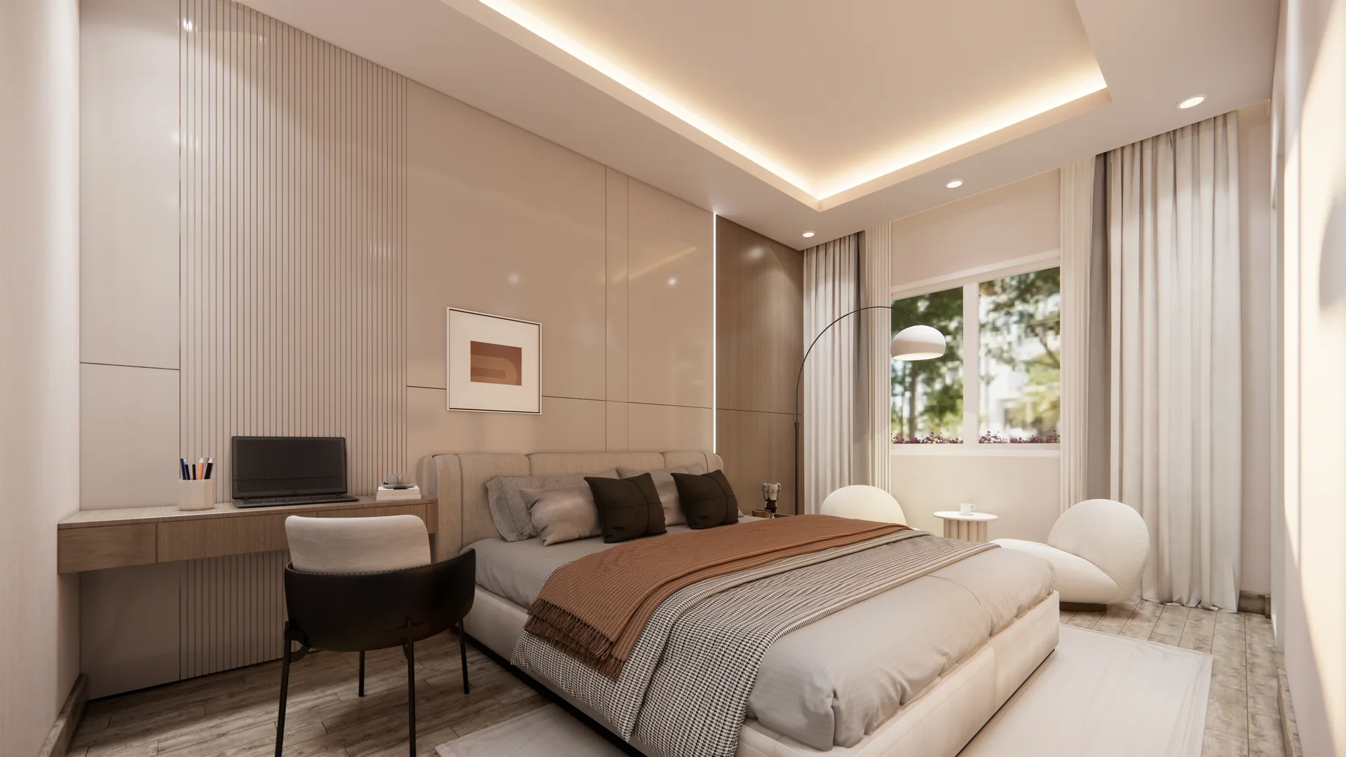 Phối cảnh thiết kế: phòng ngủ 1 — Một căn bếp, nhiều cách mở